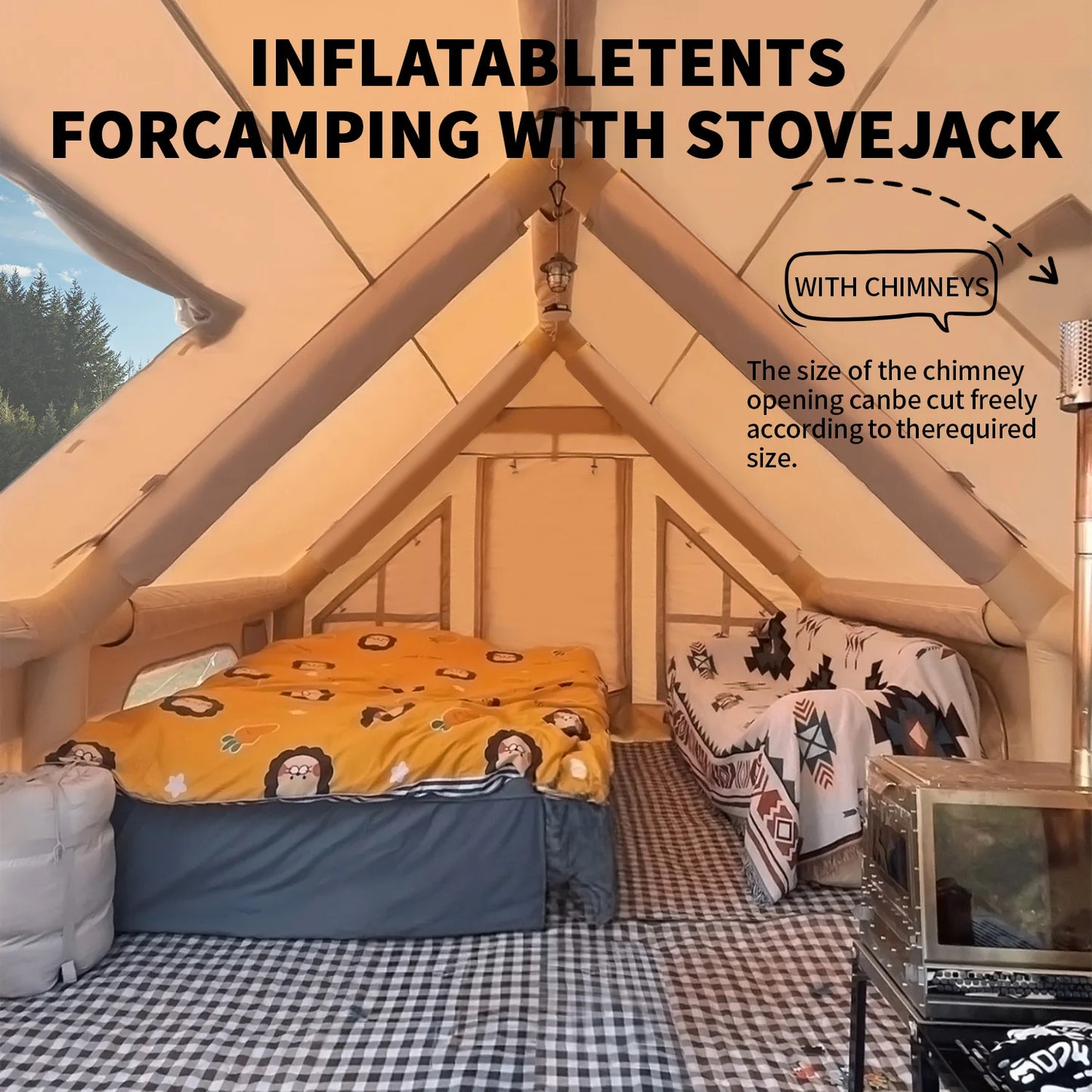 Spacious Inflatable Camping Tent – Quick Setup with Hand Pump, Adventure-Ready Shelter