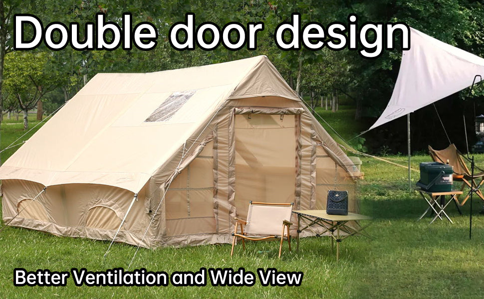 Spacious Inflatable Camping Tent – Quick Setup with Hand Pump, Adventure-Ready Shelter