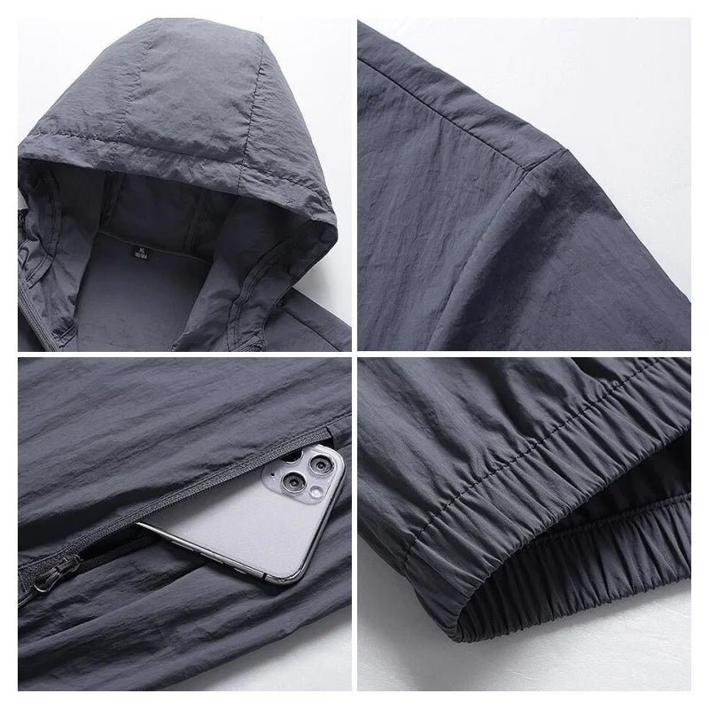 Sun Protection Trekking Jacket – Lightweight Climbing Coat with Pockets