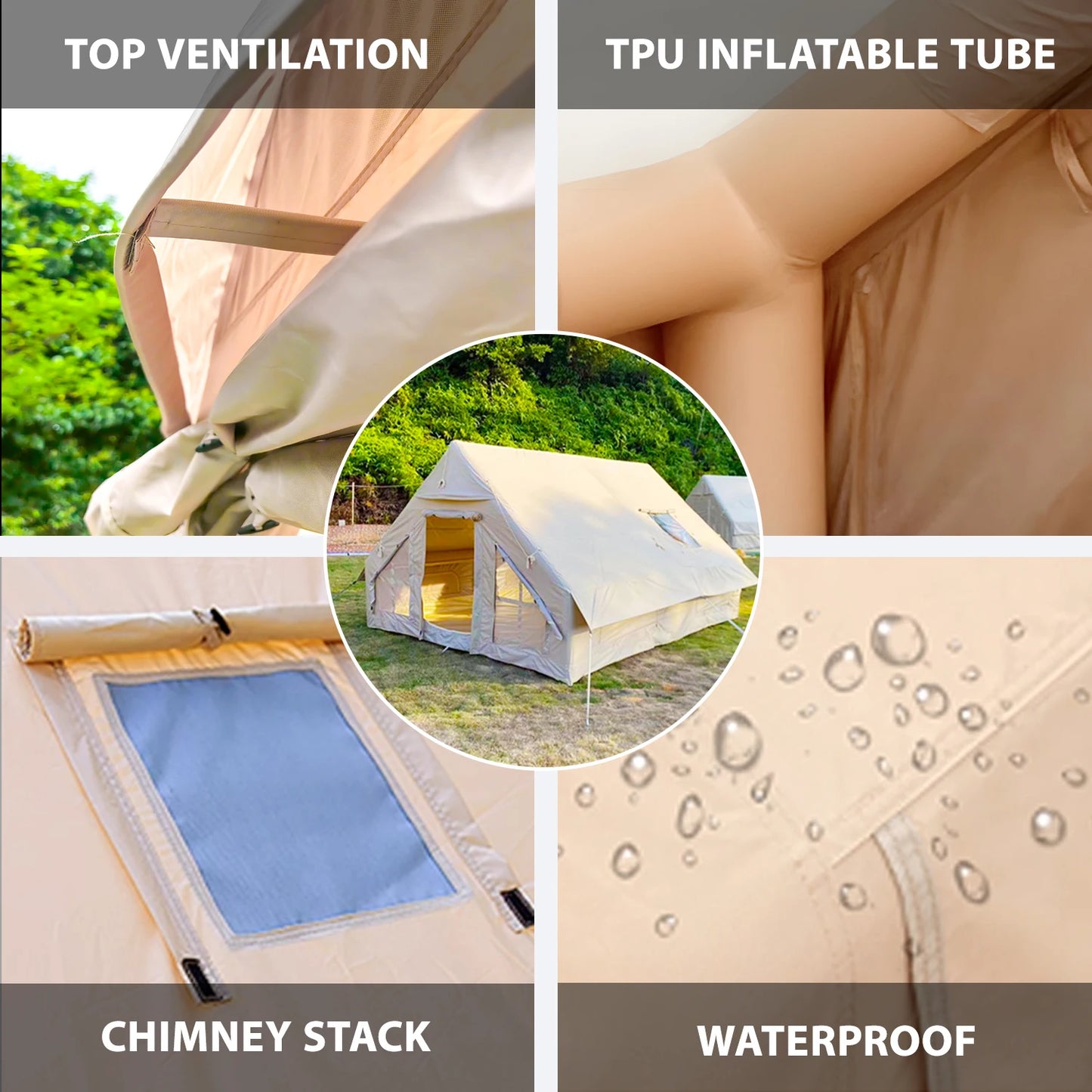 Spacious Inflatable Camping Tent – Quick Setup with Hand Pump, Adventure-Ready Shelter